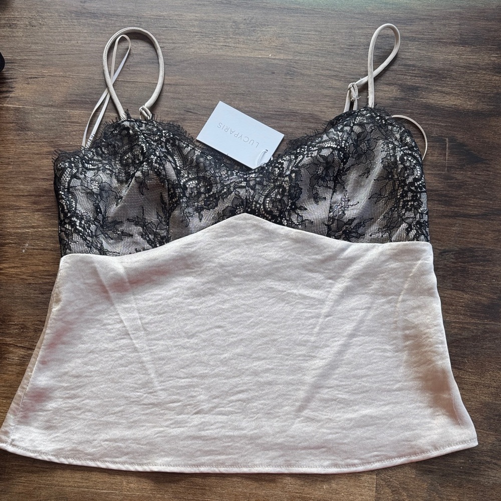 Lucy Paris Black and Cream Lace Blouse